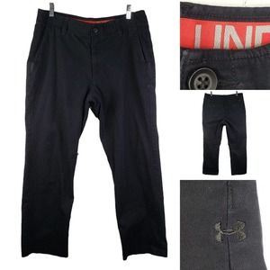 Under Armour UA All Season Straight Leg Pants Black Golf Performance Chino 36X30